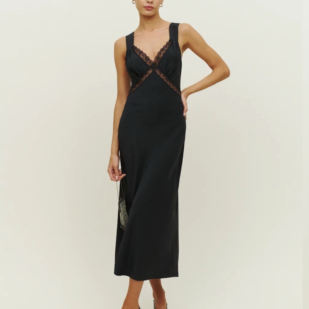 Reformation Black Provence Dress